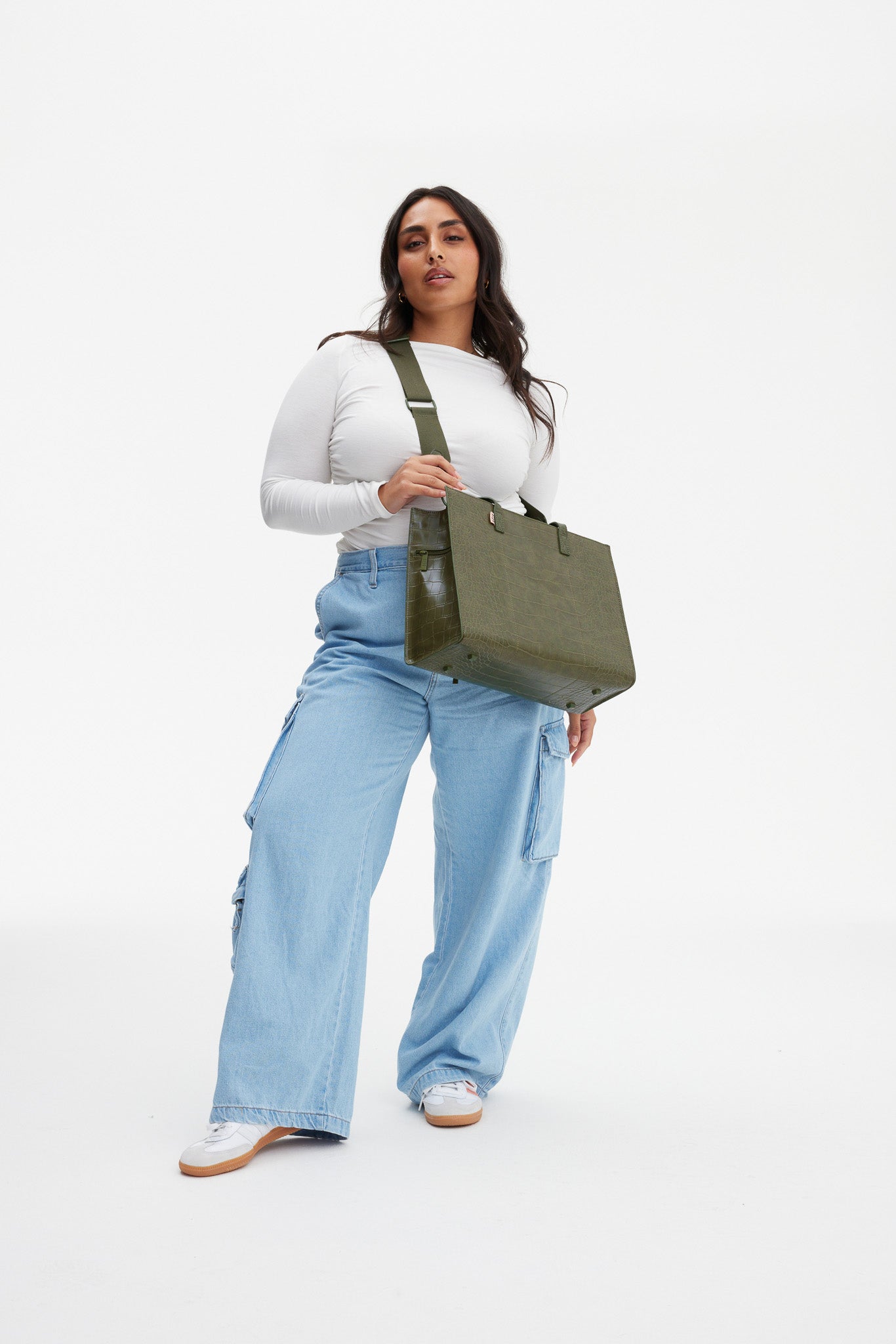 Resale The Work Tote in Olive Croc