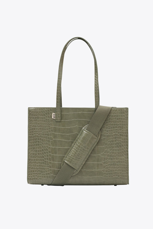 Resale The Work Tote in Olive Croc