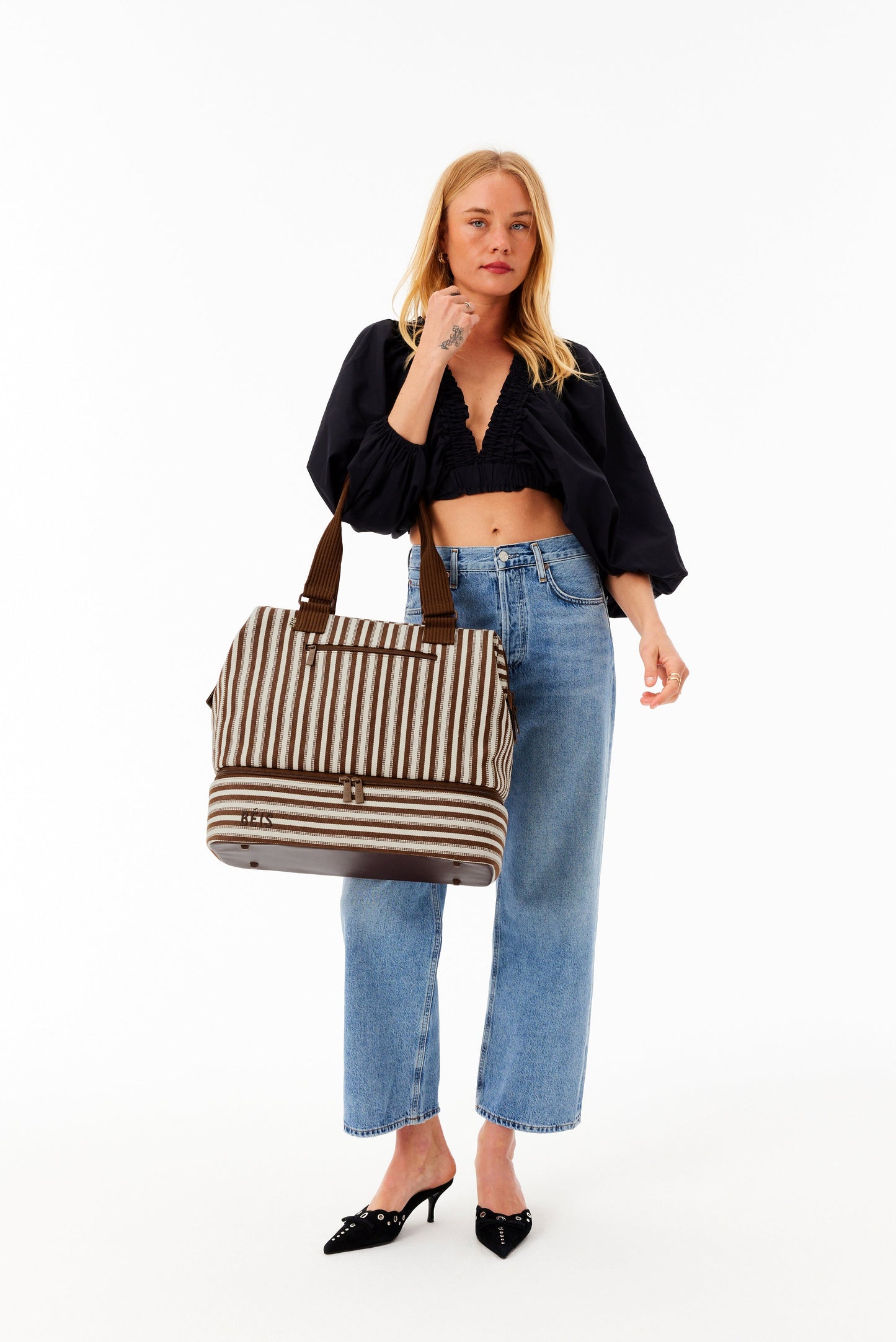 Resale The Mini Weekender in Maple Stripe