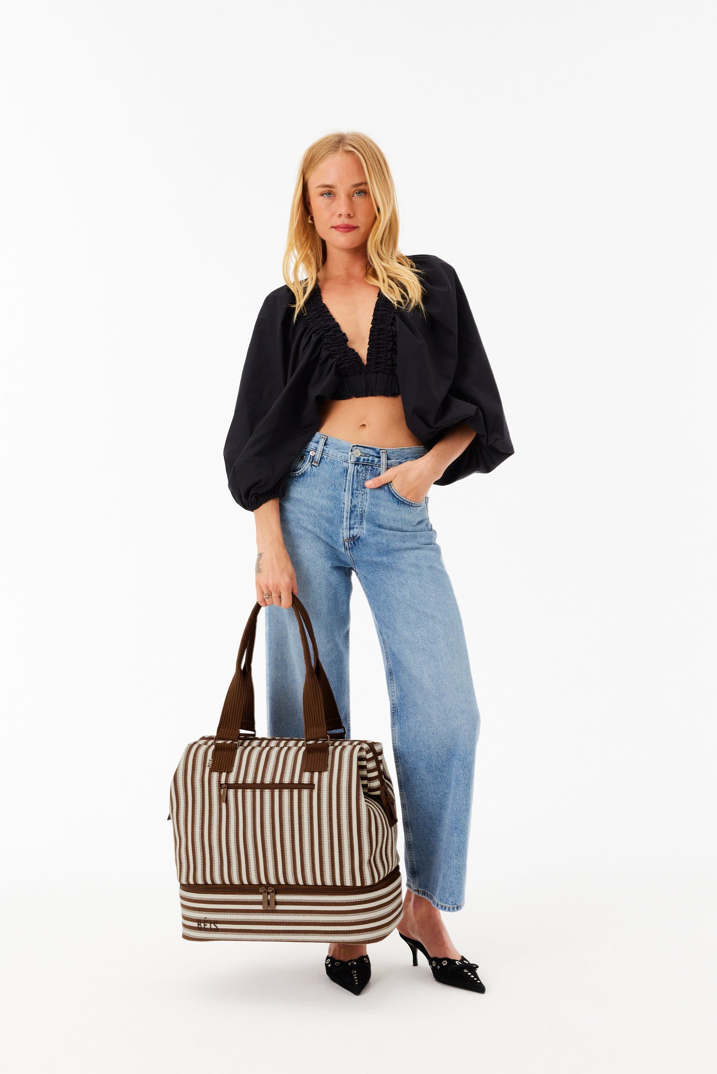 Resale The Mini Weekender in Maple Stripe