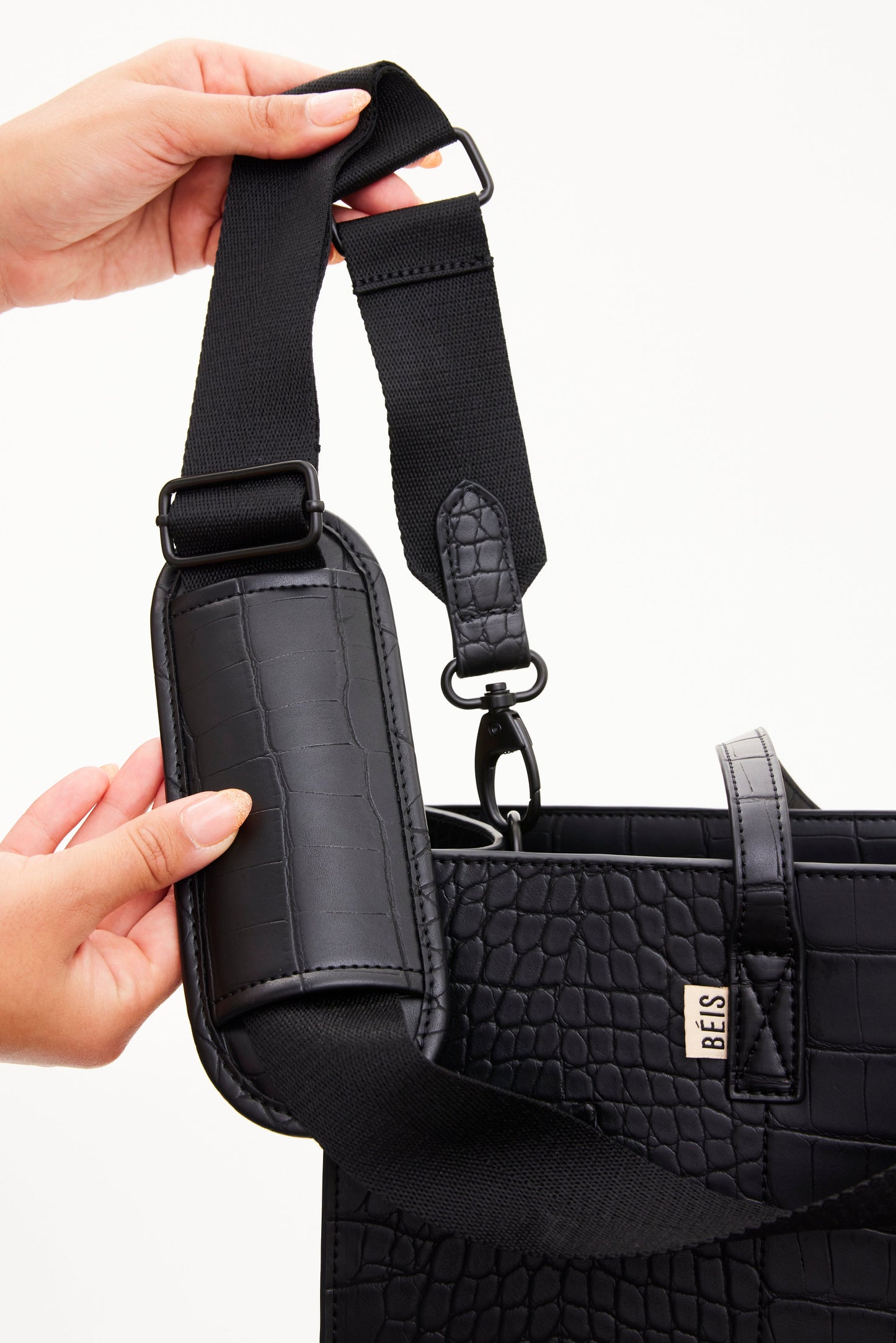 Resale The Large Work Tote in Black Croc