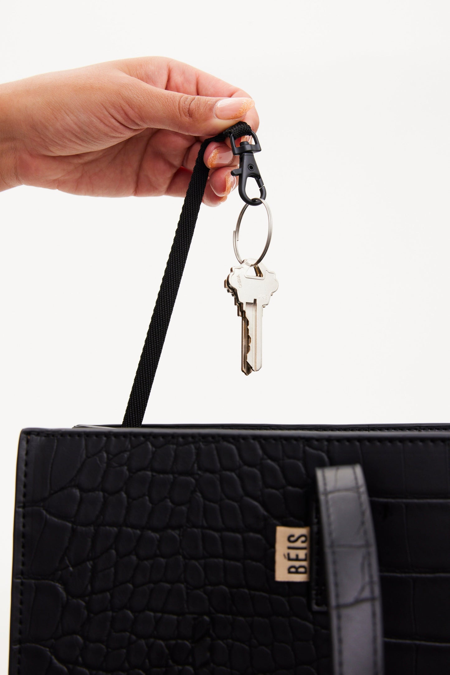 Resale The Large Work Tote in Black Croc