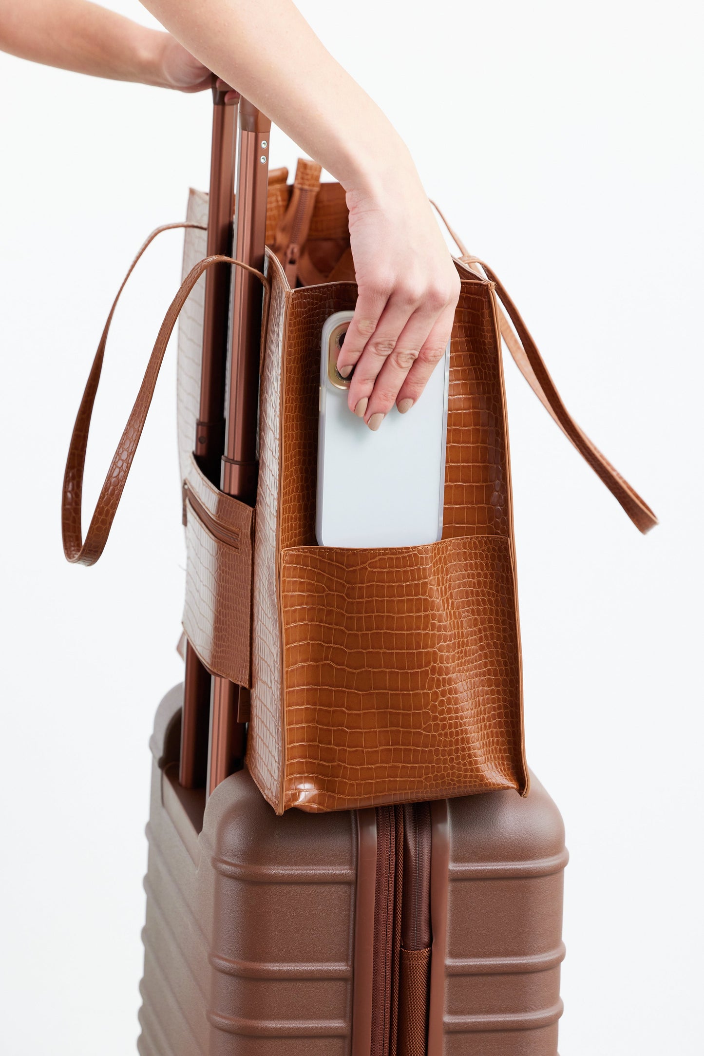 Resale The Large Work Tote in Cognac Croc